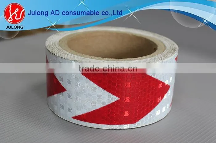 Factory price honeycomb reflective tape arrow red & white reflective film reflective adhesive tape Guangzhou