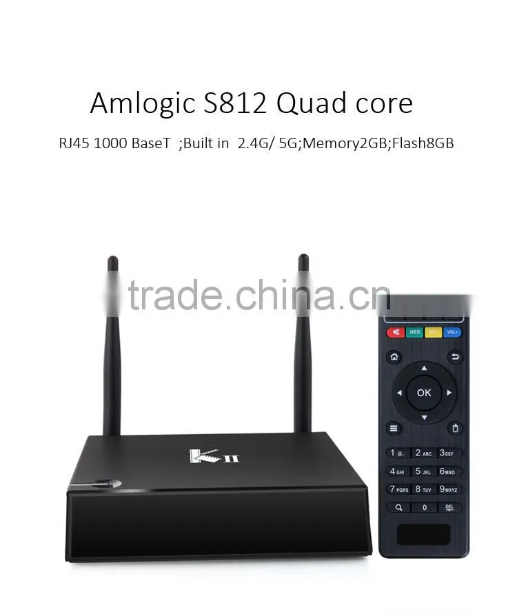 Amlogic aml s812 quad core CPU 2g ram android 4.4 tv box with HD-MI