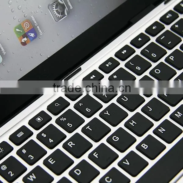 Aluminum Alloy Bluetooth Keyboard Case for iPad 2 3 4 Silver