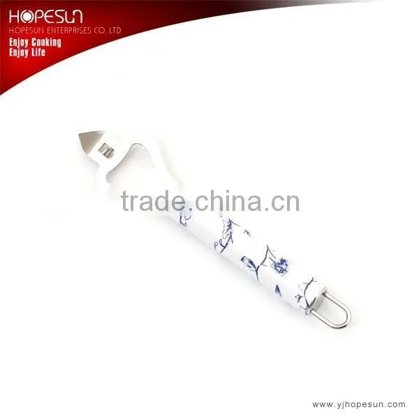 New design colorful handle stainless steel hand held flat bottle opener