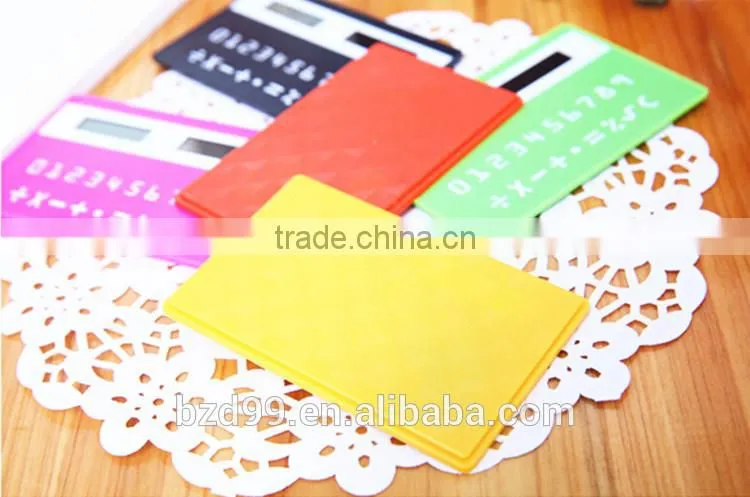 Solar Powered Gift Items/ Porket Mini Card Shape Solar Unique Calculator/ Electronic Gift Logo Custom Printed OEM Manufacturer