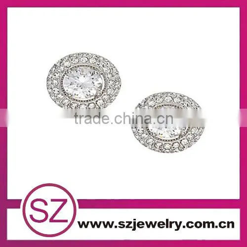 EAR 0010 fashion gold plaited nice brass metal stud earrings with screw back alibaba china