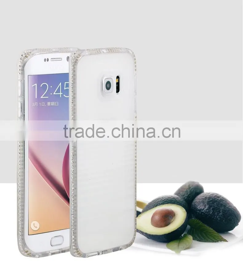 Colorful TPU Case for Samsung Galaxy S6 Edge with Diamond