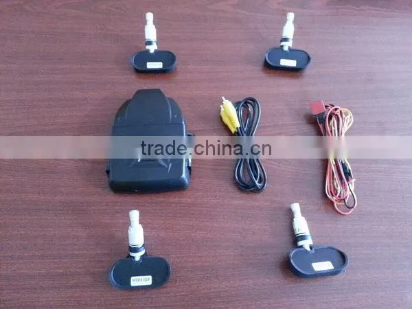 Factory wholesale wireless TPMS in radio DVD navigation display tire pressure and temperature data of four tires
