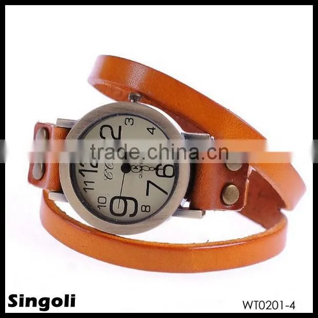 Fashion Classic Elegant Leather Watch Straps Wholesale Roma Number Dial Quartz Woman Watch