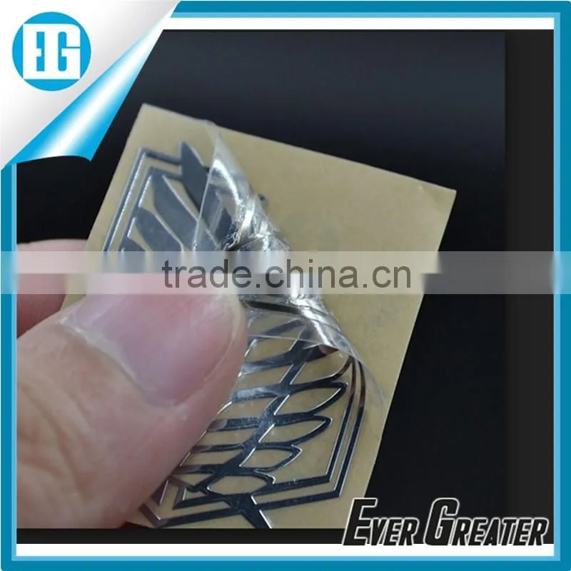 Custom decorative sticker silver nickel electroform sticker embossed metal sticker