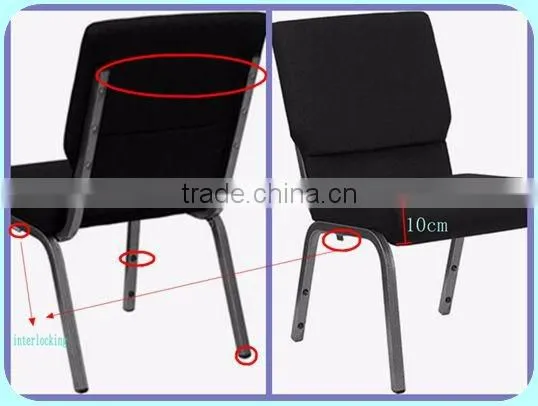 Strong comfortable black stackable theater chair from China