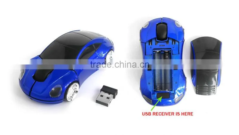 Car USB 2.4G 1200dpi 3D Optical Wireless Mouse Red Mice For PC Laptop