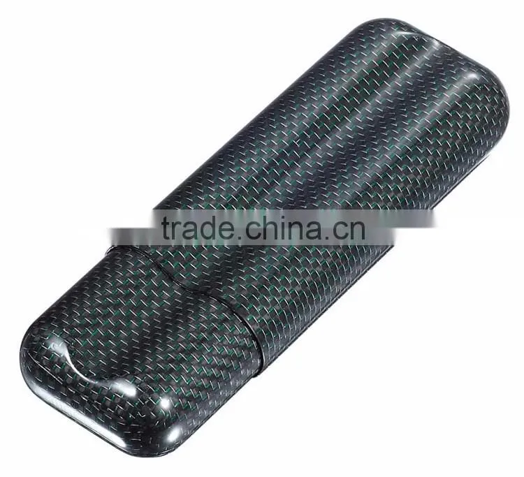 Luxury colorful carbon fiber cigar case for high-end market , carbon cigar box hold 2/3 cigars