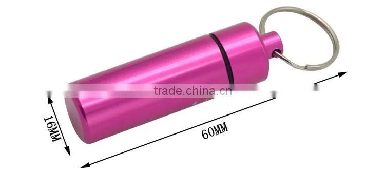 FDA Standard Custom Logo Promotional Metal Mini Pill Key Holder