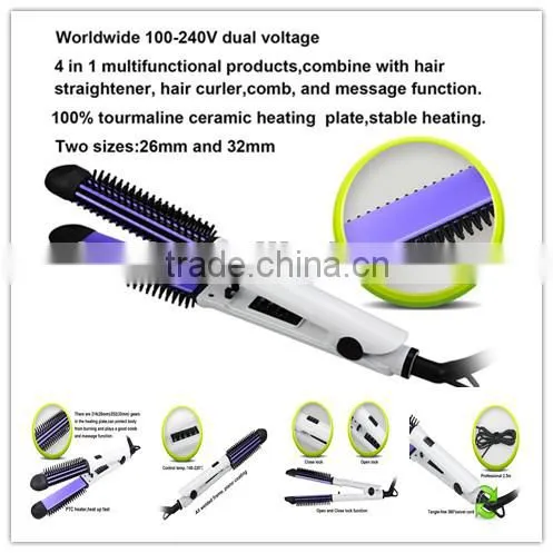 popular unique design hair straightening and curling brush with CE certificate