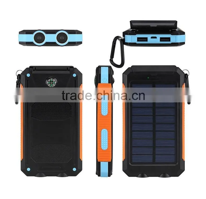 New IPX6 waterproof solar power bank charger 8000mah