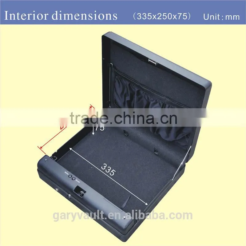 Wholesale- MS550 Micro Vault Biometric Fingerprint Car Handgun Pistol A4 Office document Security Storage Portabe Steel Safe Box