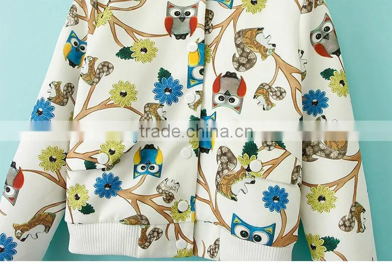 Popular cartoon pattern ladies short paragraph slim fit baseball uniform jacket for wholesale fitness apparel