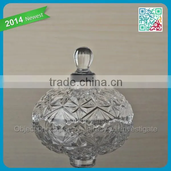Gift Color Box Glass Candy Jar Best Seller Crystal Clear Glass Sugar Jar with Lids