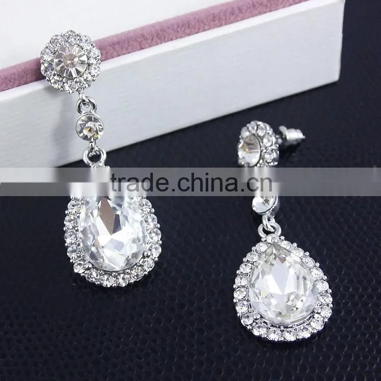 Luxe Drip Shape Earrings,Rhinestone Earring For Lady Decoration