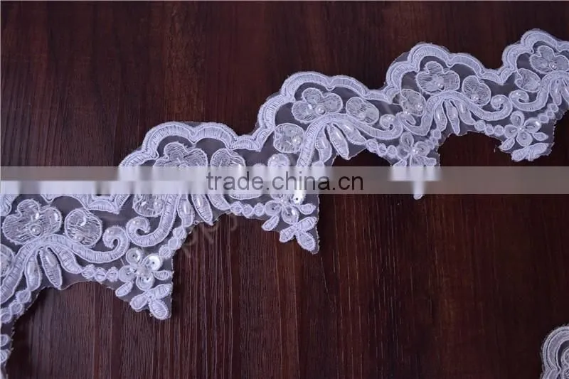 Pearl Beaded & Sequin Bridal ~ Lace Embroidered lace various color Wide:6cm in stock