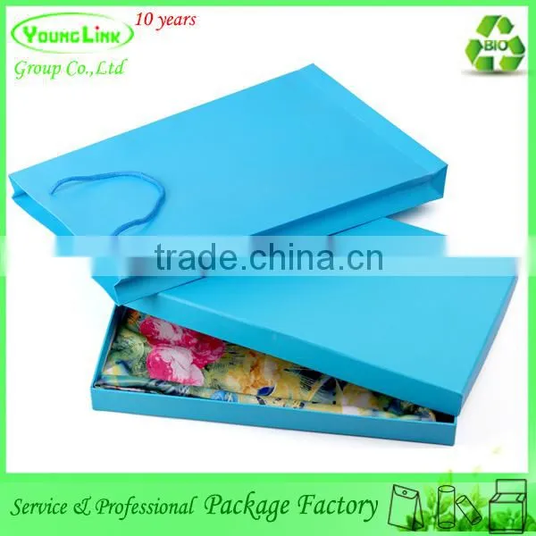 High-end decent candy color gift scarf packaging box with string