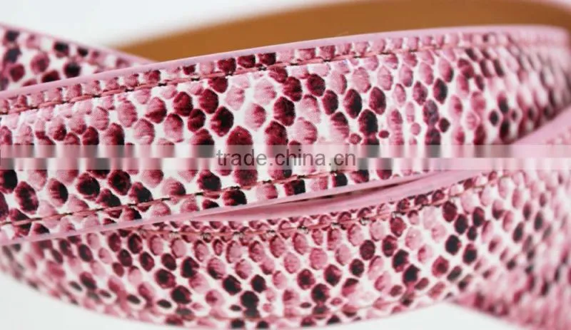 Women's Casual belt with Fuax PU leather and small silver buckle