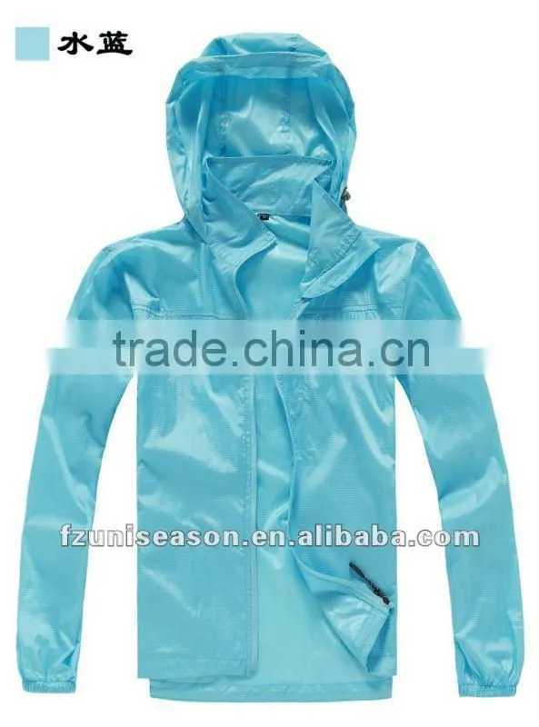 Foldable Ladies Hooded Pullover Windbreaker 2013