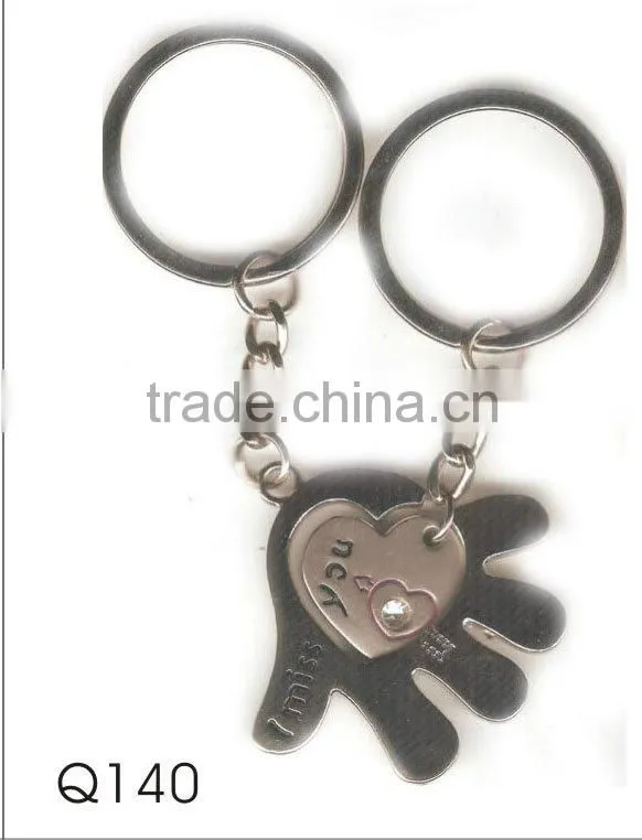 Alloy metal keychain couple for wedding souvenirs gifts in China from Dongguan