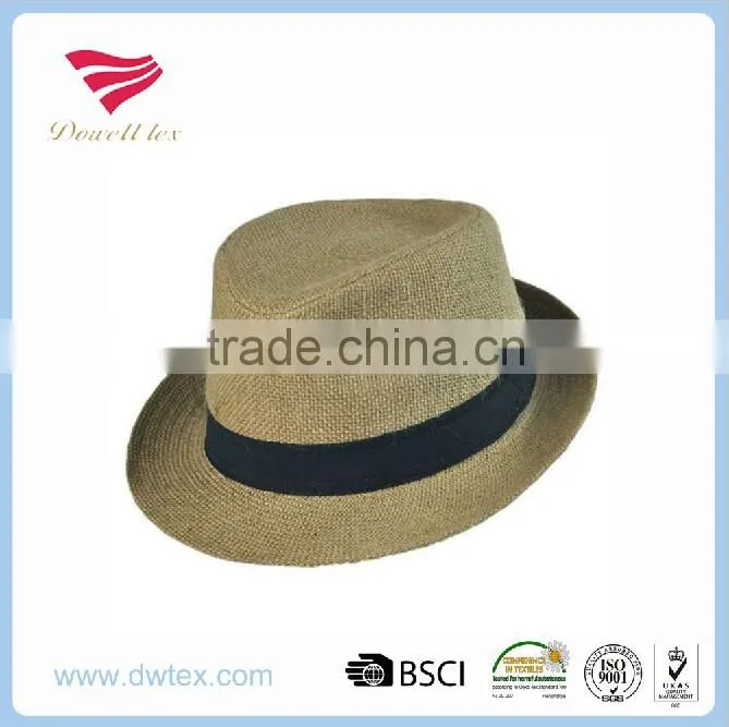 Wholesale Popular Design Custom Band Paper Straw Cheap Trilby Hats