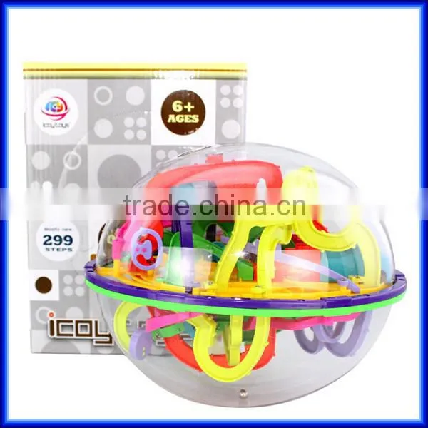 High quality plastic children intellect 3D puzzle maze ball/educational puzzle toy