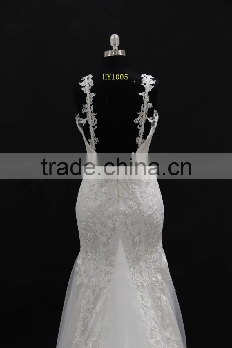 2016 new designer design sweetheart mermaid lace wedding dress