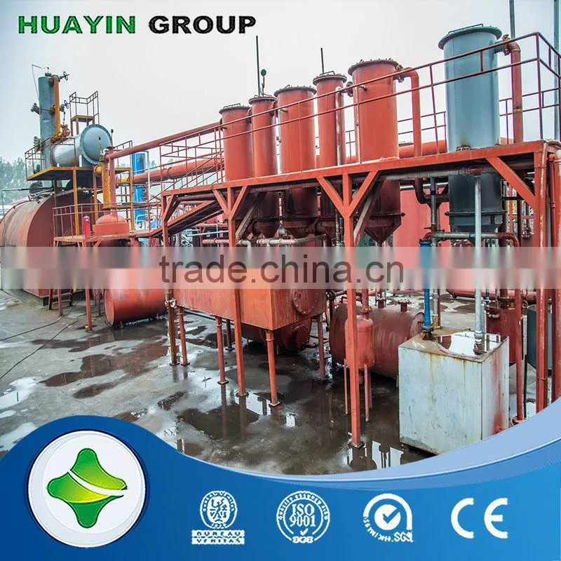 Zero emission tire oil distillation plant