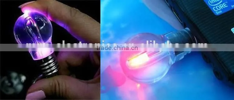 Stock product colorful led light custom logo printing full capacity bulb shape usb flash pen drive