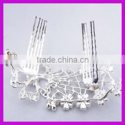 Luxurious rhinestone butterfly bridal hair comb for bride manufacturers China supplier BY 1871