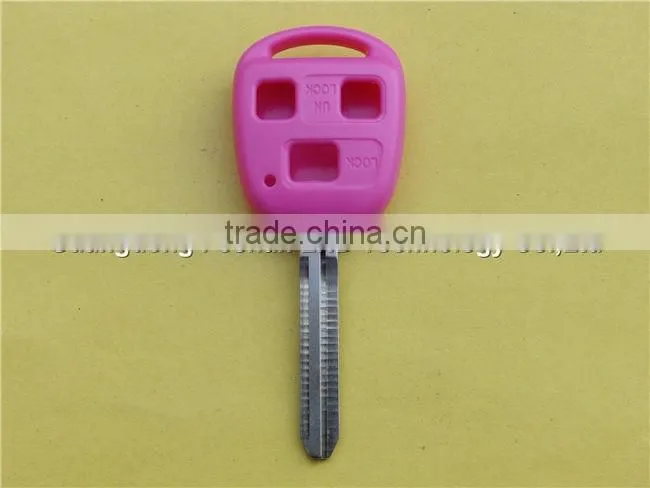 3 BTN Colorful remote car key cover for Toyota Corolla Prado Yaris Blue Red Pink Yellow