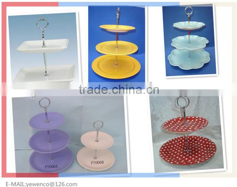 ceramic cake stand, cake plate with stand