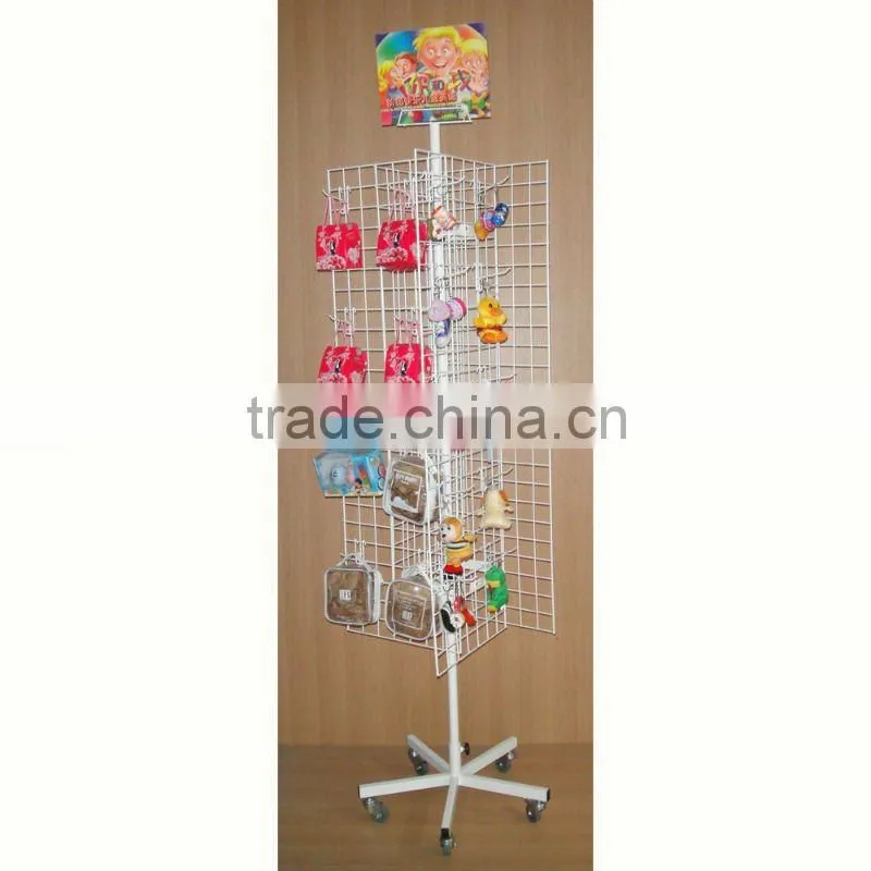 wire mesh floor spinning display fixture with quality gurantee