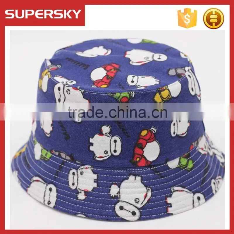 A-1417 fashion baby print bucket sun hat children summer sun beach cap cute kids bucket hat