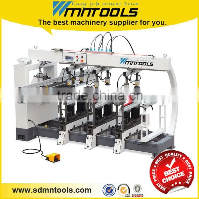 Multiple spindle boring machine for furniture production
