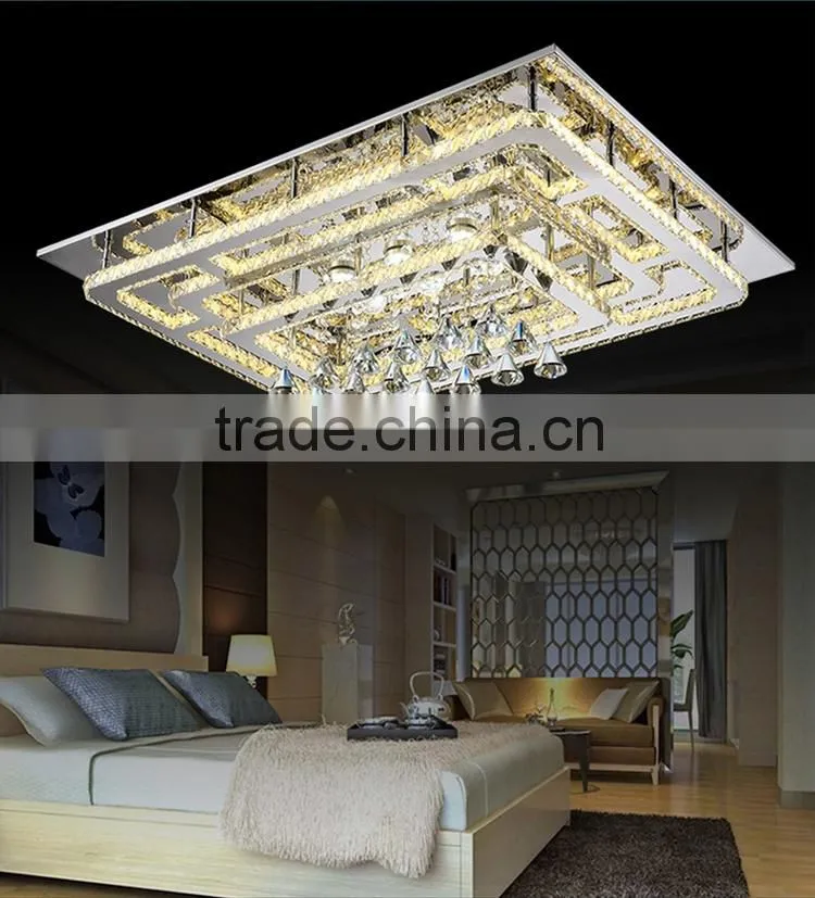 Top Quality K9 Crystal Ceiling Light 128W Amber Luxury Crystal Lamp