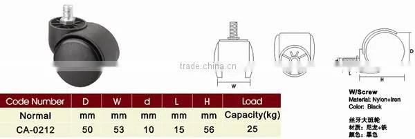 Pro Modern Free Sample Nylon With Screw High Quality Heavy Duty Caster Furniture Wheel