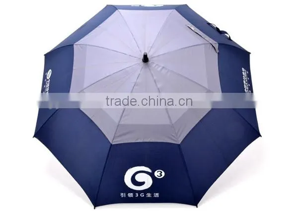 30" Windproof Double Canopy Golf Umbrella for Promotion