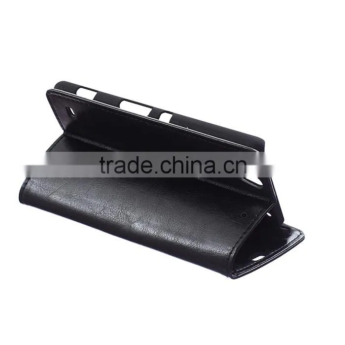 Wholesale Flip Cover Leather Case For Sony C4,For Sony C4 Book Cover Stand Case
