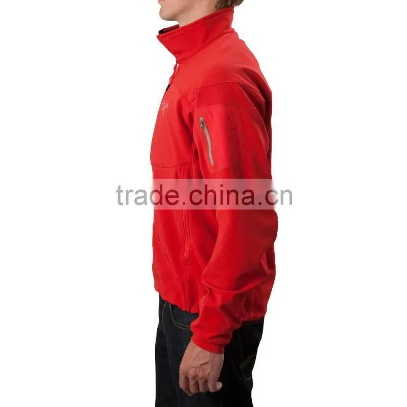 Mens Color Contrasted Good Designed Printed 3 Layers Bonded Waterproof Softshell Jacket