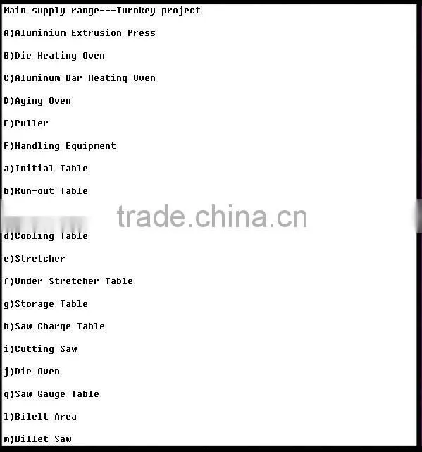1000TM aluminum profile extrusion machine