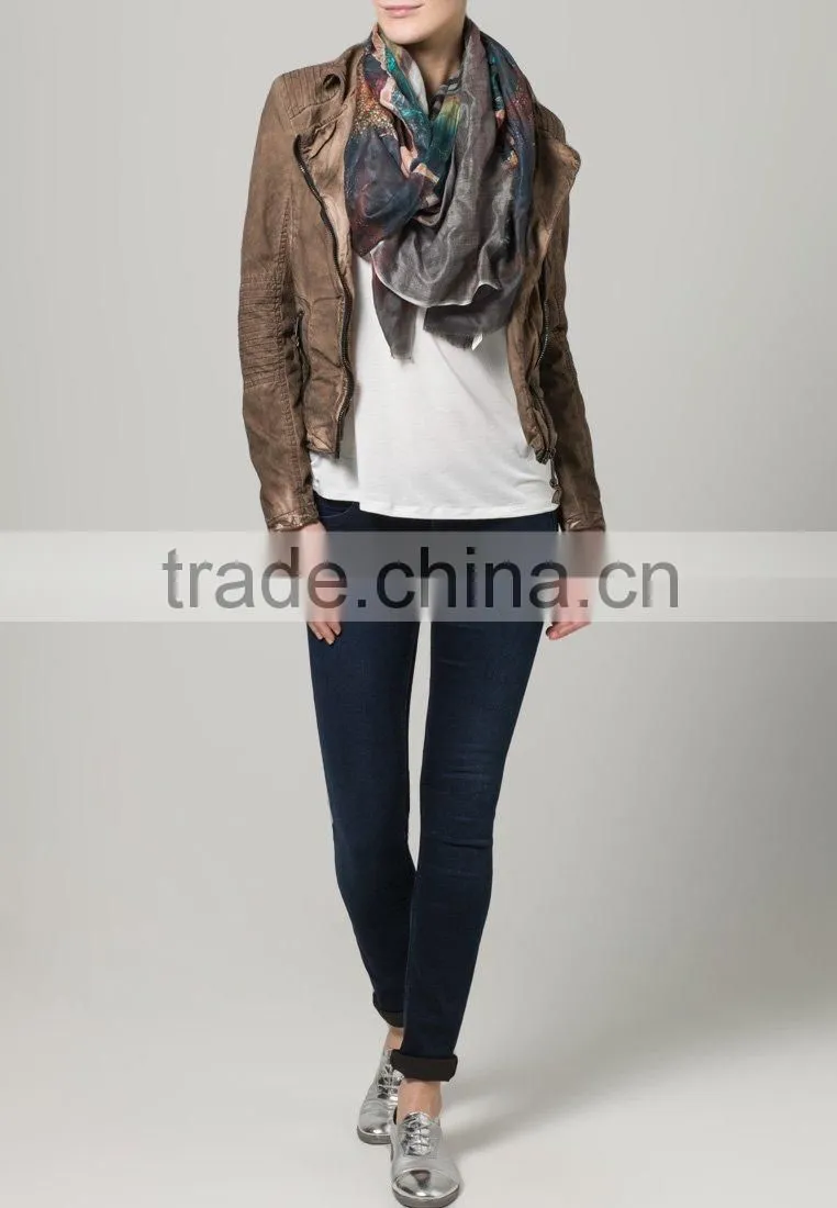2014 new style! Washed andwater dyed cotton jacket for women