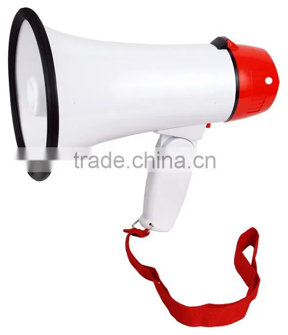 portable megaphone with sliding talk and siren switch button