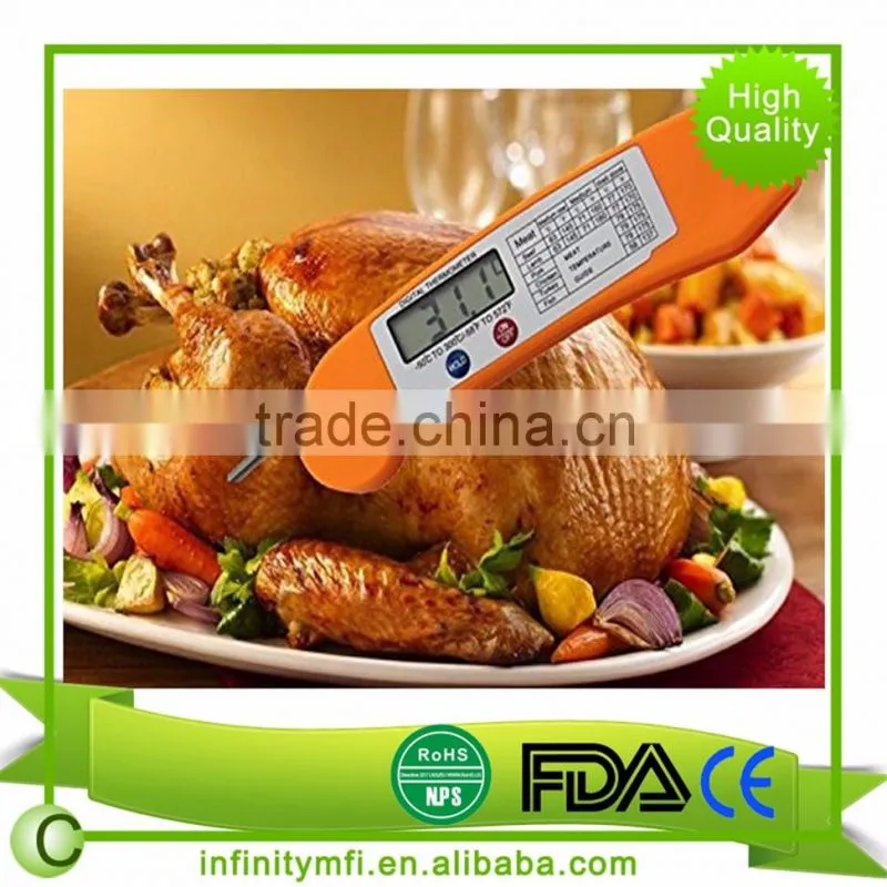 Hot Instant Read Digital Meat Thermometer with Foldable Probe - Incredibly Accurate, Fast and Durable Cooking Thermometer