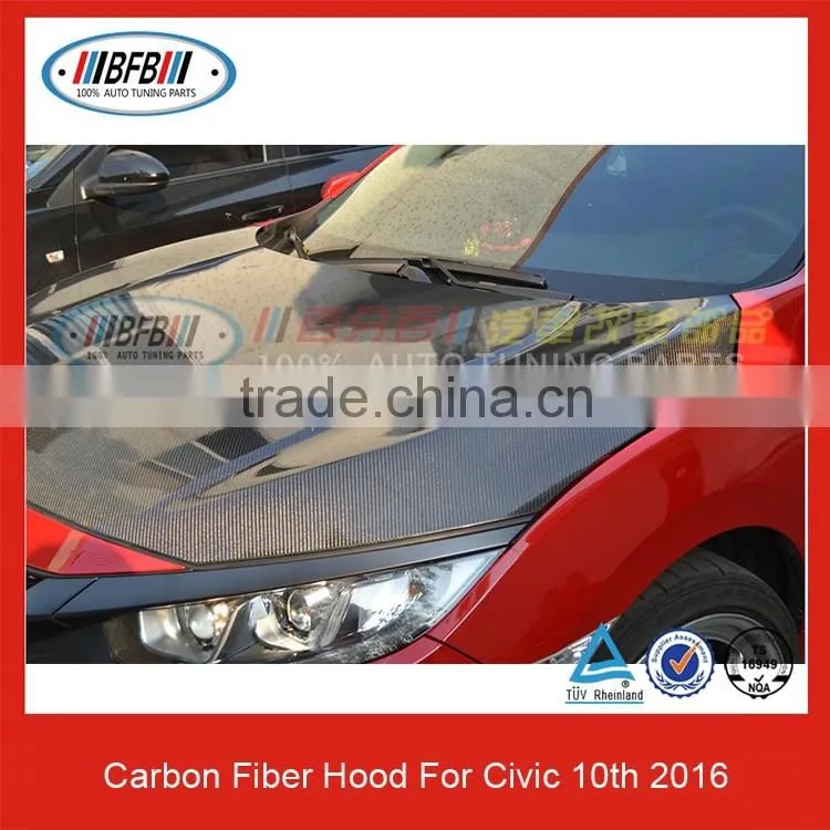 CARBON FIBER HOODS FOR CIVIC 10TH 2016 ENGINE HOOD COVER