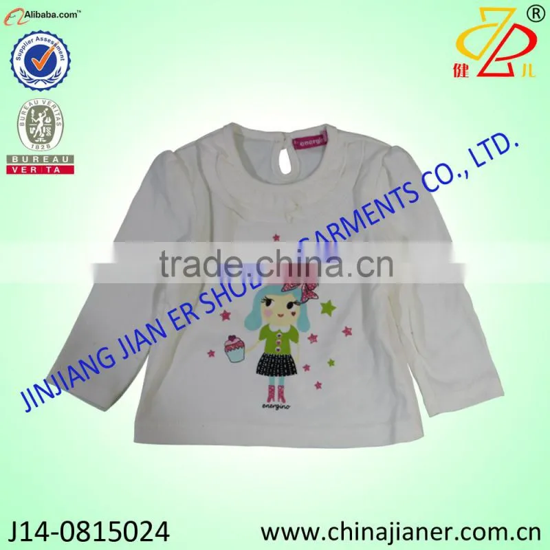 hot sale 100%cotton long sleeve grey color winter fashion baby tshirt