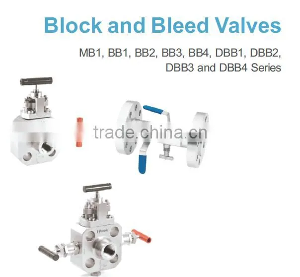 stainless steel double hydraulic block and bleed valve