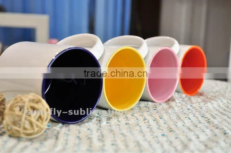 Sublimation Ceramic Inner Color Printed Mug Yellow (SFS-MG02)