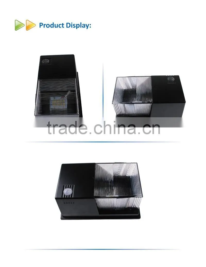 2016 hot sale SMD3030 black 30w led wall pack light with optical sensor